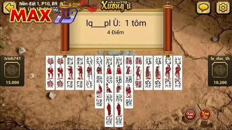 Nguyên tắc của trò chơi bài chắn Max79